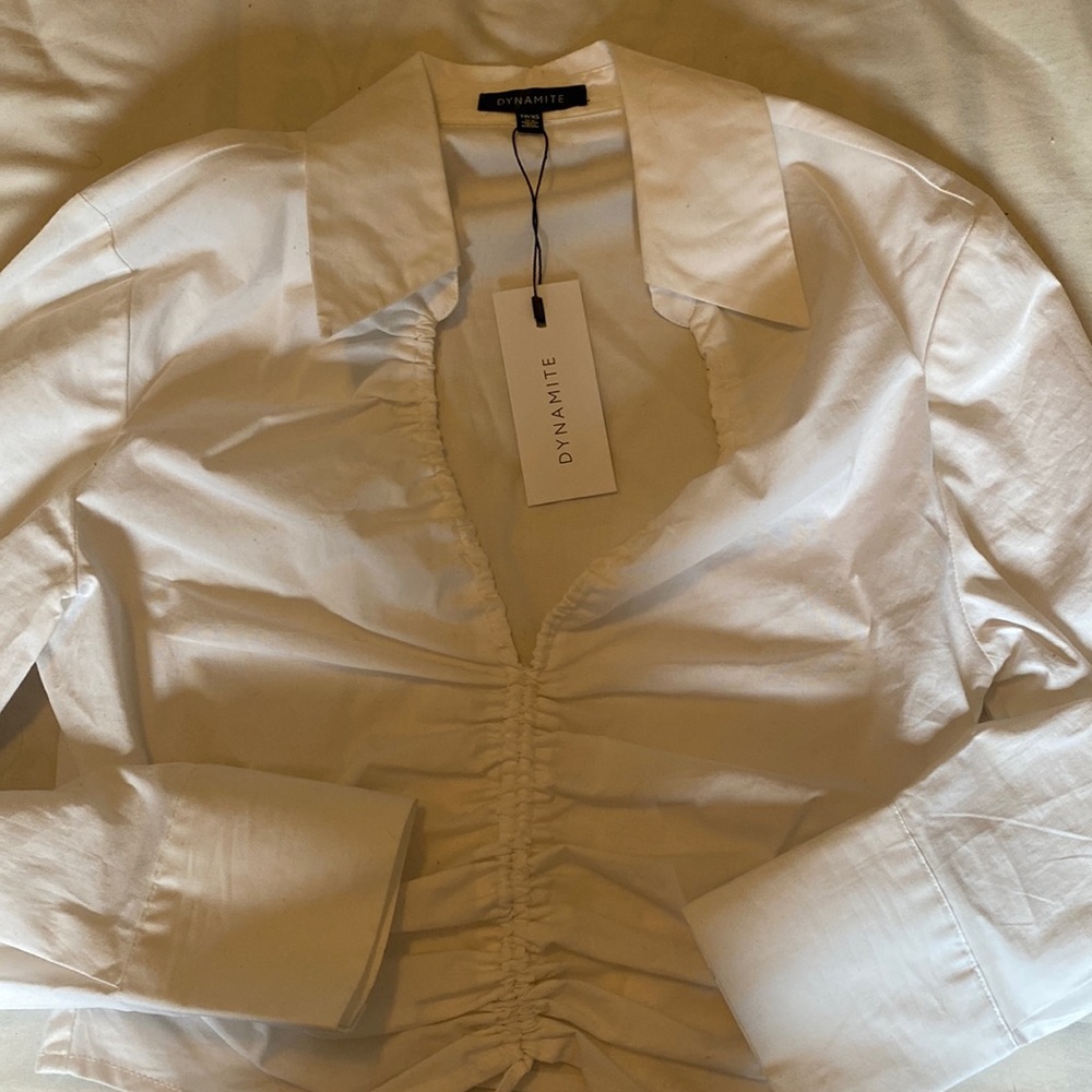 Dynamite White collared button up